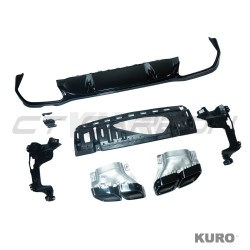 MERCEDES W213 2020-2023 E-CLASS gloss black dyfuzor & TIPS