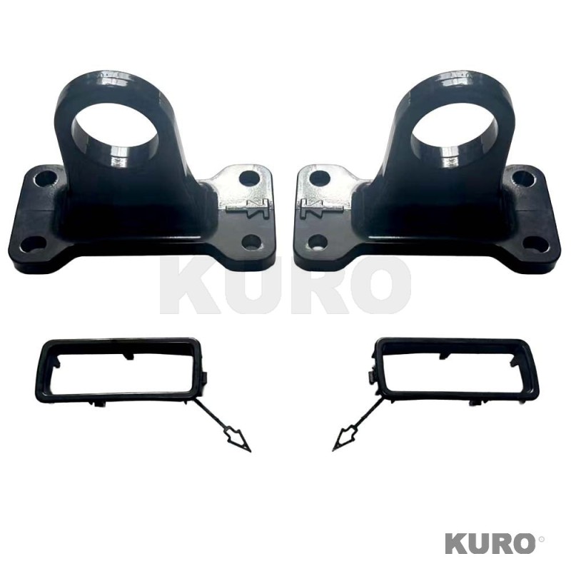 LAND ROVER DEFENDER L663 90/110/130 BLACK ALUMINIUM TOW HOOKS - V1