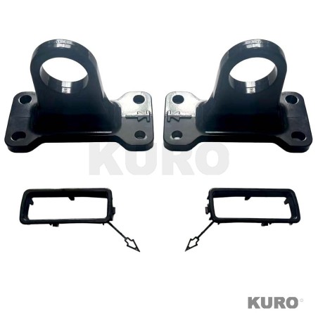 LAND ROVER DEFENDER L663 90/110/130 BLACK ALUMINIUM TOW HOOKS - V1