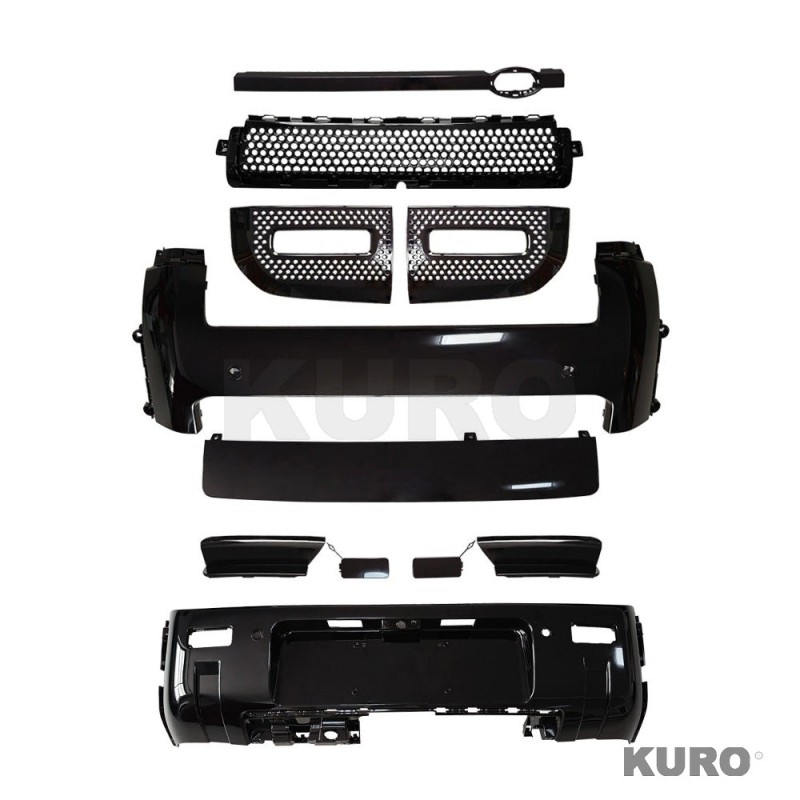 LAND ROVER DEFENDER L663 110 & 90 przód i tył gloss black MIDDLE listwa pakiet