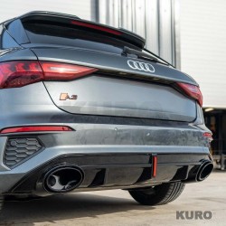 AUDI S3/A3 8Y S-LINE gloss black dyfuzor z TIPS & LED LIGHT