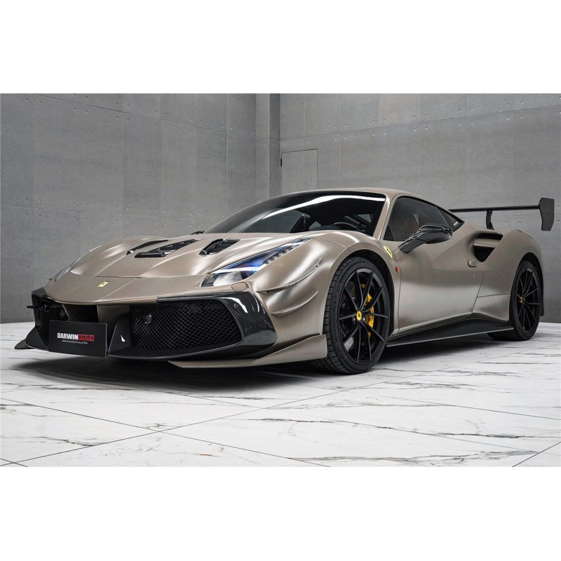Ferrari 488 GTB | Spider częściowy karbon progi boczne - Challenge Evo Modena wzór | KURO