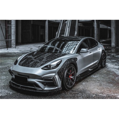 Tesla Model 3 IMP osiągi częściowy karbon przedni zderzak | KURO