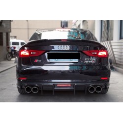 Audi S3 & A3 Sline Sedan BKSS tylny dyfuzor z LED światło | KURO