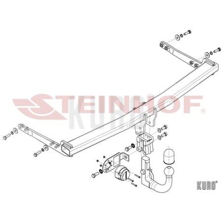 Steinhof Hak holowniczy wypinany Audi A3 3D 2012-2016